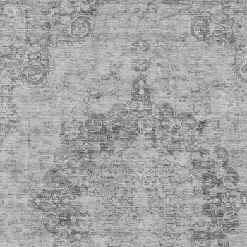3' X 5' Silver Floral Medallion Washable Indoor Outdoor Area Rug
