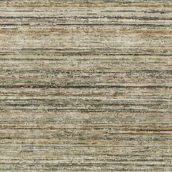 5' X 8' Beige Striped Washable Indoor Outdoor Area Rug