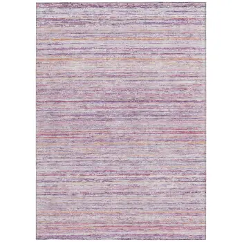 3' X 5' Mauve Striped Washable Indoor Outdoor Area Rug