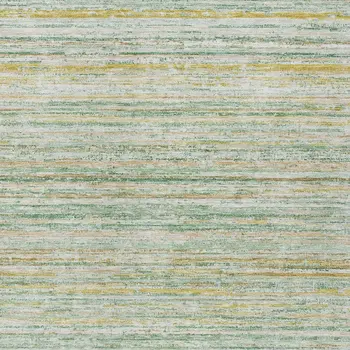 3' X 5' Mint Green Striped Washable Indoor Outdoor Area Rug