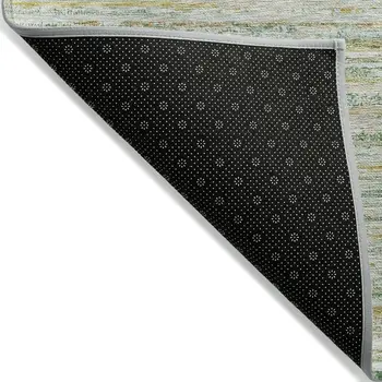 8' X 10' Mint Green Striped Washable Indoor Outdoor Area Rug