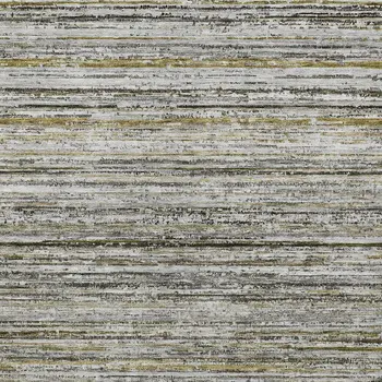 8' X 10' Pewter Striped Washable Indoor Outdoor Area Rug
