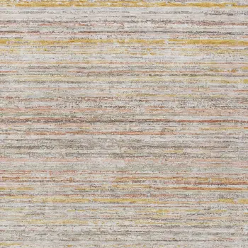 8' X 10' Terra Cotta Striped Washable Indoor Outdoor Area Rug