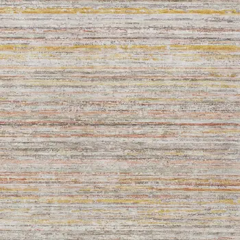 9' X 12' Terra Cotta Striped Washable Indoor Outdoor Area Rug
