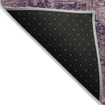 3' X 5' Eggplant Medallion Washable Indoor Outdoor Area Rug