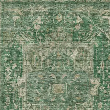 3' X 5' Emerald Medallion Washable Indoor Outdoor Area Rug