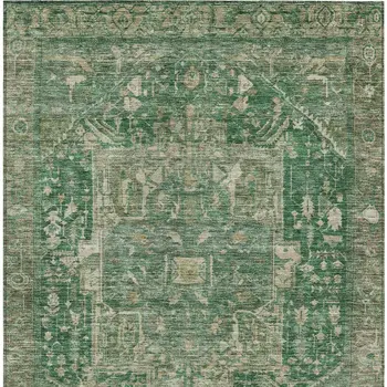 8' X 10' Emerald Medallion Washable Indoor Outdoor Area Rug