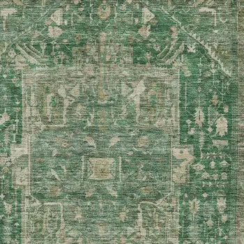 8' X 10' Emerald Medallion Washable Indoor Outdoor Area Rug