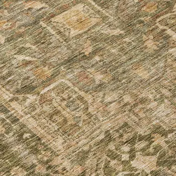 8' Fern Green Round Medallion Washable Indoor Outdoor Area Rug