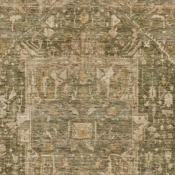8' X 10' Fern Green Medallion Washable Indoor Outdoor Area Rug