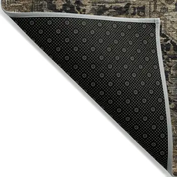 8' X 10' Brown Medallion Washable Indoor Outdoor Area Rug