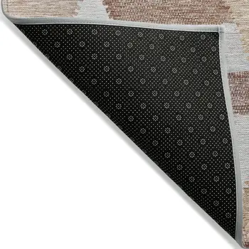 8' X 10' Copper Geometric Washable Indoor Outdoor Area Rug