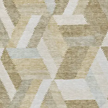 8' X 10' Tan Geometric Washable Indoor Outdoor Area Rug
