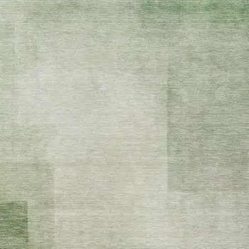5' X 8' Artichoke Green Geometric Washable Indoor Outdoor Area Rug