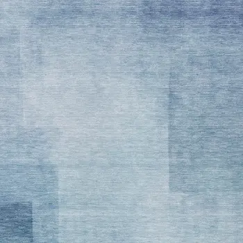 3' X 5' Blue Geometric Washable Indoor Outdoor Area Rug