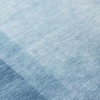 8' Blue Round Geometric Washable Indoor Outdoor Area Rug