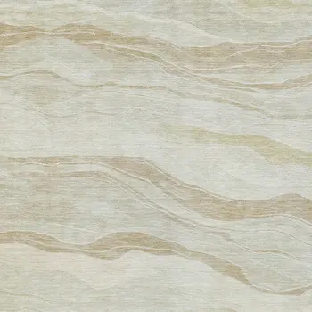 10' X 14' Beige Striped Washable Indoor Outdoor Area Rug