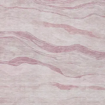 3' X 5' Pink Striped Washable Indoor Outdoor Area Rug