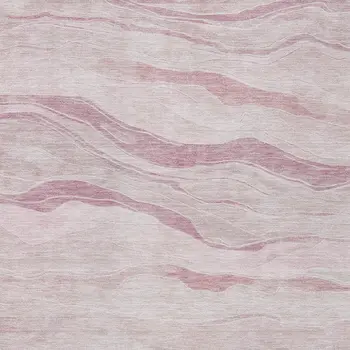 8' X 10' Pink Striped Washable Indoor Outdoor Area Rug
