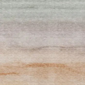 3' X 5' Coral Striped Washable Indoor Outdoor Area Rug