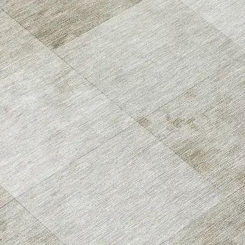 8' Beige Round Geometric Washable Indoor Outdoor Area Rug