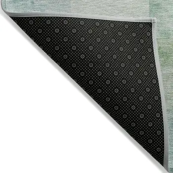 8' X 10' Blue Geometric Washable Indoor Outdoor Area Rug