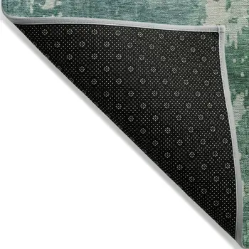 8' X 10' Emerald Abstract Washable Indoor Outdoor Area Rug