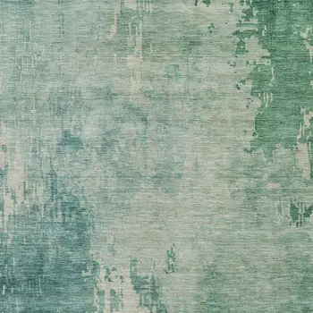 8' X 10' Emerald Abstract Washable Indoor Outdoor Area Rug
