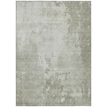 3' X 5' Linen Abstract Washable Indoor Outdoor Area Rug