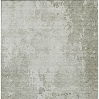9' X 12' Linen Abstract Washable Indoor Outdoor Area Rug