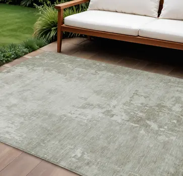 9' X 12' Linen Abstract Washable Indoor Outdoor Area Rug