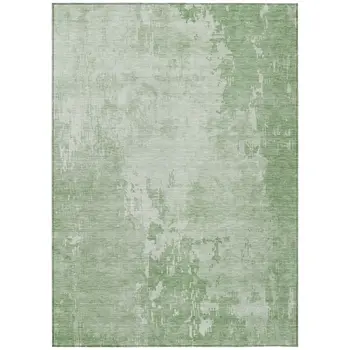 3' X 5' Mint Green Abstract Washable Indoor Outdoor Area Rug