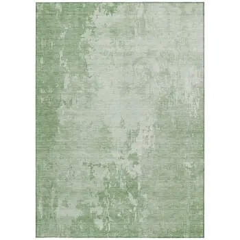 3' X 5' Mint Green Abstract Washable Indoor Outdoor Area Rug