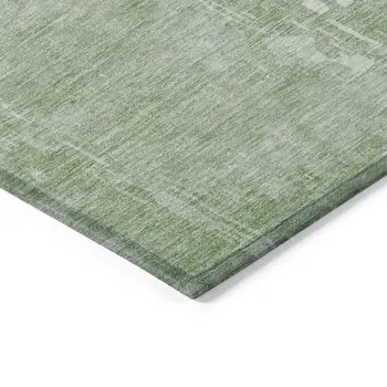 8' Mint Green Round Abstract Washable Indoor Outdoor Area Rug
