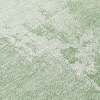 8' Mint Green Round Abstract Washable Indoor Outdoor Area Rug