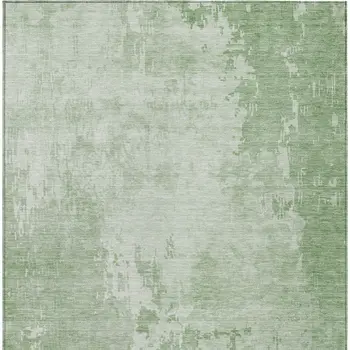 9' X 12' Mint Green Abstract Washable Indoor Outdoor Area Rug