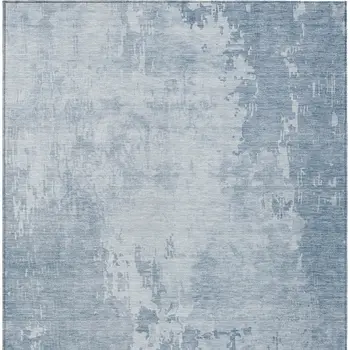 5' X 8' Sky Blue Abstract Washable Indoor Outdoor Area Rug