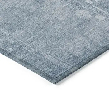 10' X 14' Sky Blue Abstract Washable Indoor Outdoor Area Rug