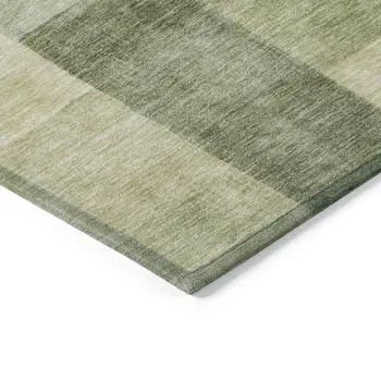 8' X 10' Artichoke Green Geometric Washable Indoor Outdoor Area Rug