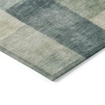 9' X 12' Blue Geometric Washable Indoor Outdoor Area Rug
