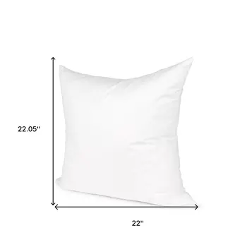 22" White Cotton Down Blend Throw Pillow Insert