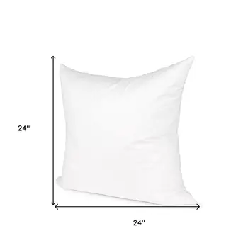 24" White Cotton Down Blend Throw Pillow Insert