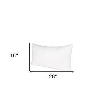 16" X 28" White Cotton Down Blend Throw Pillow Insert