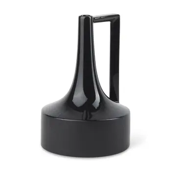 12" Black Ceramic Jug Vase