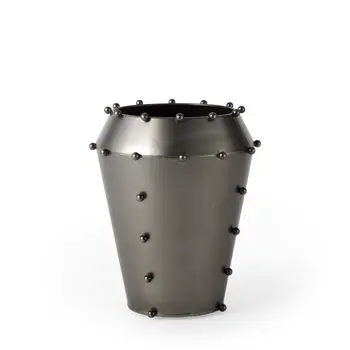 9" Gray Metal Table Vase