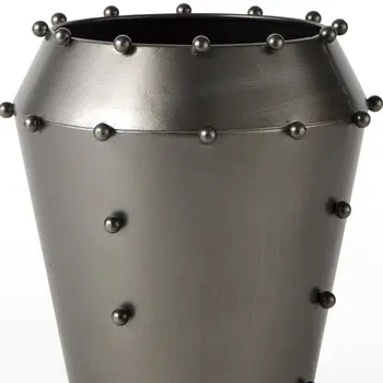 9" Gray Metal Table Vase