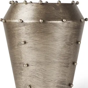 12" Silver Metal Table Vase