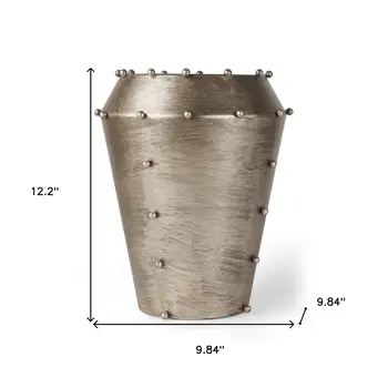 12" Silver Metal Table Vase