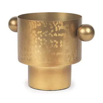 7" Gold Round Metal Table Vase