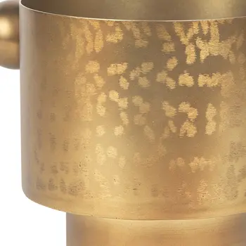 7" Gold Round Metal Table Vase